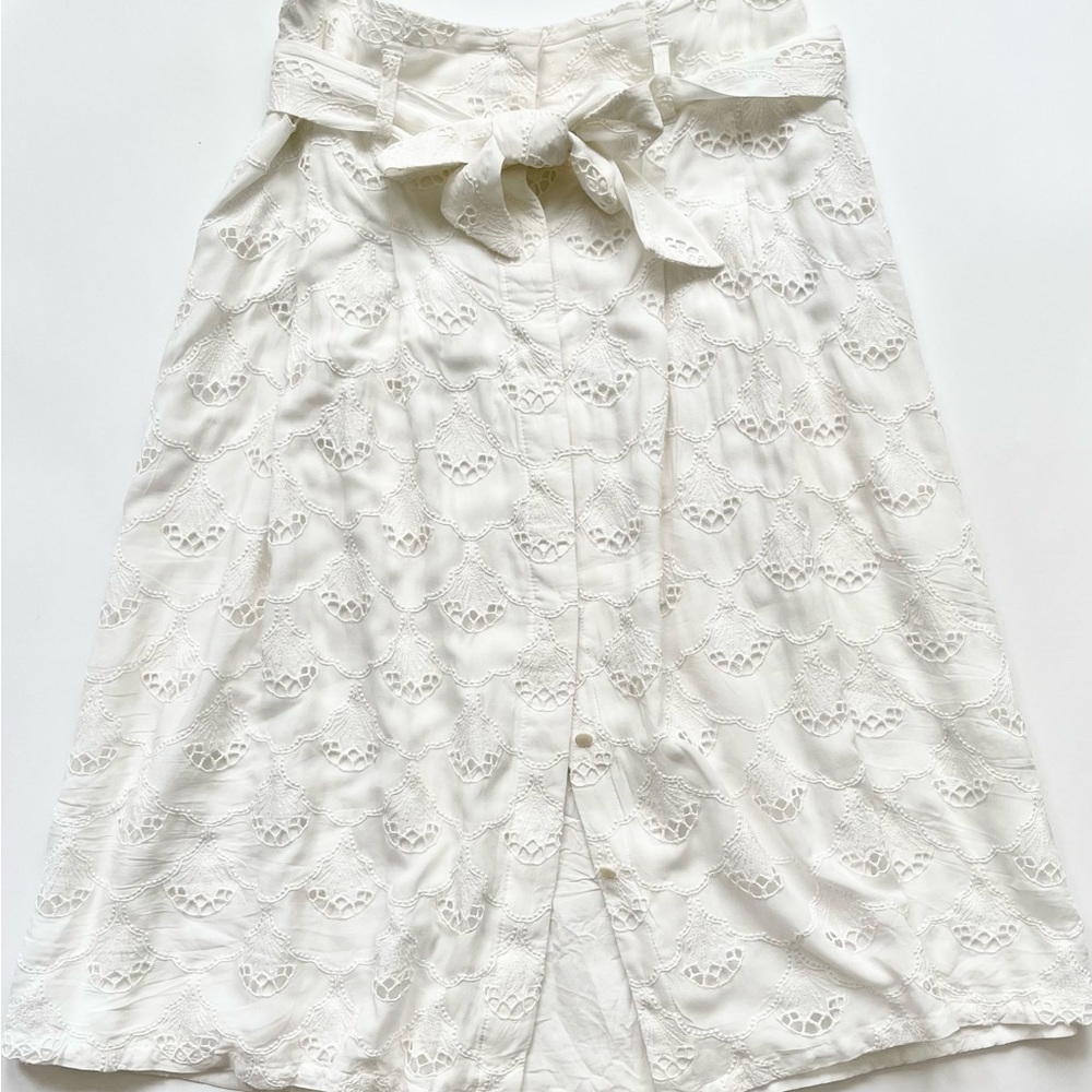 Sezane White A-Line Skirt